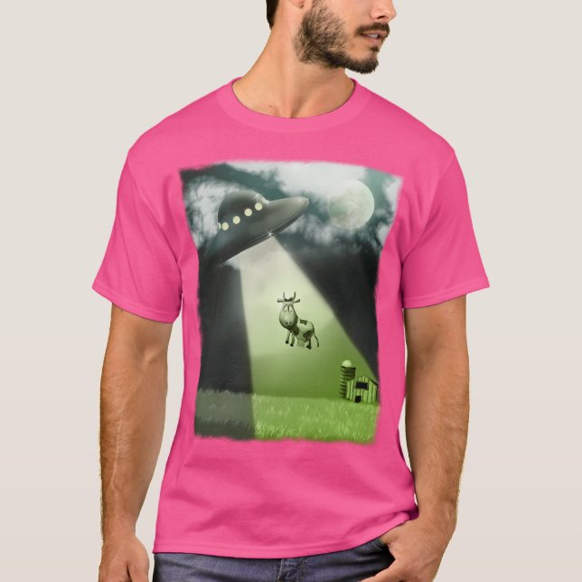 T-shirt Abduction Comique De Vache Ufo (Devant)