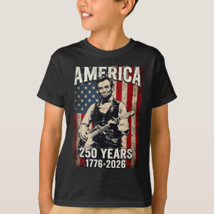 T-shirt Abe Lincoln 16e président vintage jouant de la gui