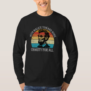 T-shirt Abe Lincoln Avec malice envers personne, avec char