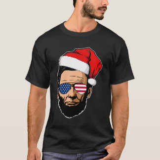 T-shirt Abe Lincoln Avec Santa Hat Abraham Lincoln Christm