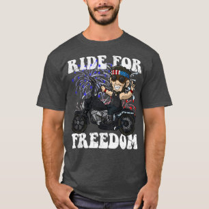 T-shirt Abe Lincoln Biker Ride Pour Freedom USA America Pa