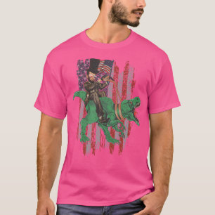 T-shirt Abe Lincoln équitation T Rex - T Rex Amateurs T Re