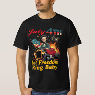 T-shirt Abe Lincoln Hotrod 4 juillet 