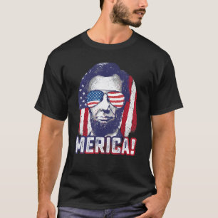 T-shirt Abe Lincoln Merica Funny 4 juillet USA Patriotique
