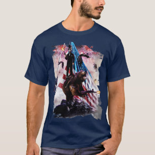 T-shirt Abe Lincoln ours à cheval