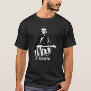 T-shirt Abe Lincoln Rock Vintage Et Roll Guitare Musique