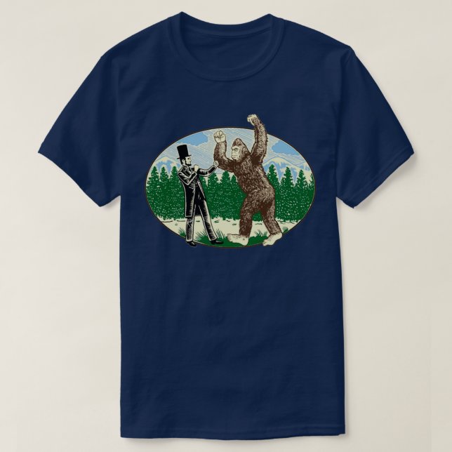 T-shirt ABE Lincoln Sasquatch Hunter Bigfoot Logo Men Shor (Design devant)