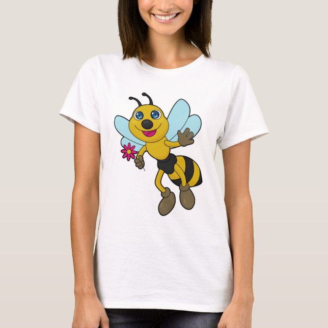 T-shirt Abeille à fleurs (Devant)