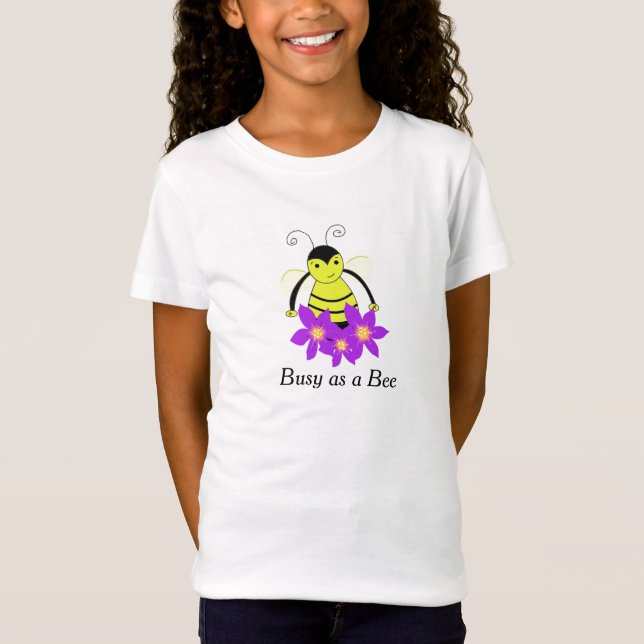 T-Shirt Abeille à fleurs fantaisistes (Devant)