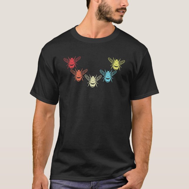 T-shirt Abeille Abeille Rétro apiculteur (Devant)