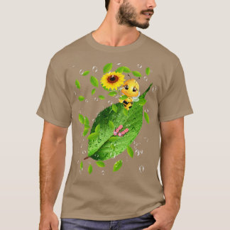 T-shirt abeille au tournesol sur un tournesol