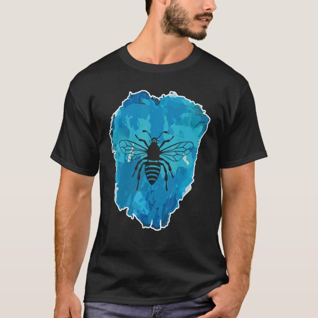 T-shirt Abeille dans un bloc de glace pour l'éternité (Devant)