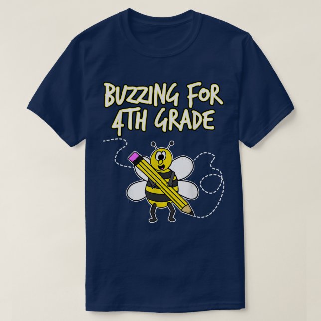 T-shirt Abeille de 4e année, bourdonnante de 4e année, Ret (Design devant)