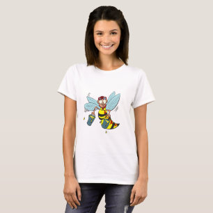 T-shirt Abeille de guêpe à cheval avec deux seaux de miel