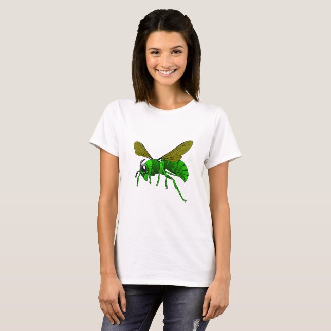 T-shirt Abeille de guêpe verte et citron vert (Devant entier)