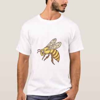 T-shirt Abeille de miel jaune Queen Flying