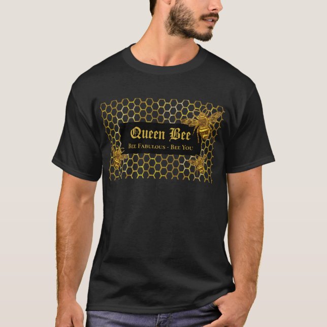 T-shirt Abeille d'or noir moderne Fabrique Abeille vous Re (Devant)