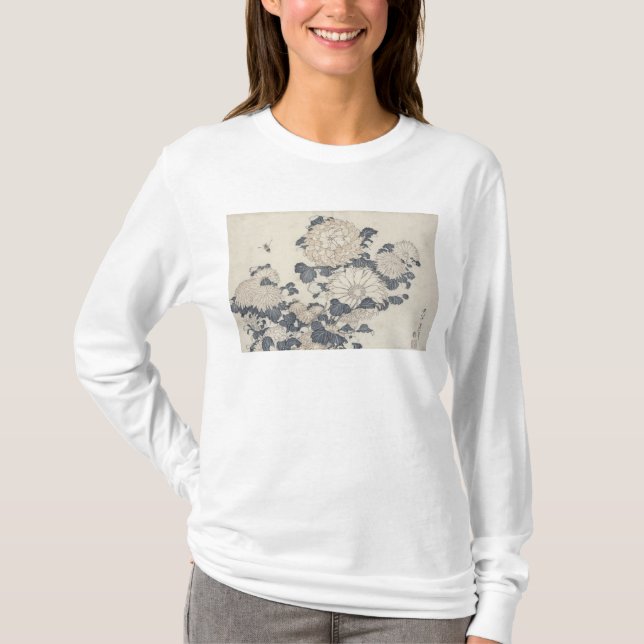 T-shirt Abeille et chrysanthèmes (Devant)