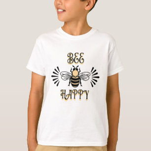 T-shirt Abeille Heureuse Couleurs Vintage Abeille à Miel