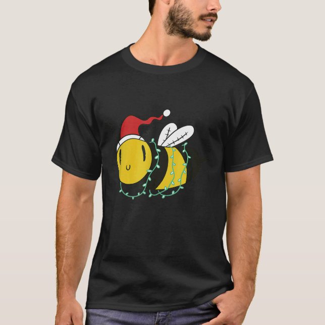 T-shirt Abeille Joyeuse Apiculture Éclairages de Noël Abei (Devant)