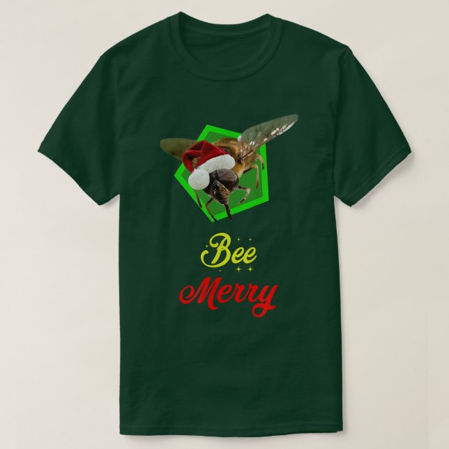 T-shirt Abeille Joyeuse L'Abeille De Noël Occupée (Design devant)