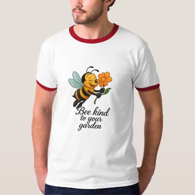 T-shirt Abeille Kind to Your Garden Homme's Premium T-shir (Devant)