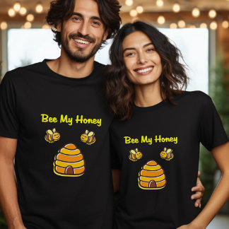 T-shirt Abeille mignonne et sucrée Ma ruche miel Couleur f