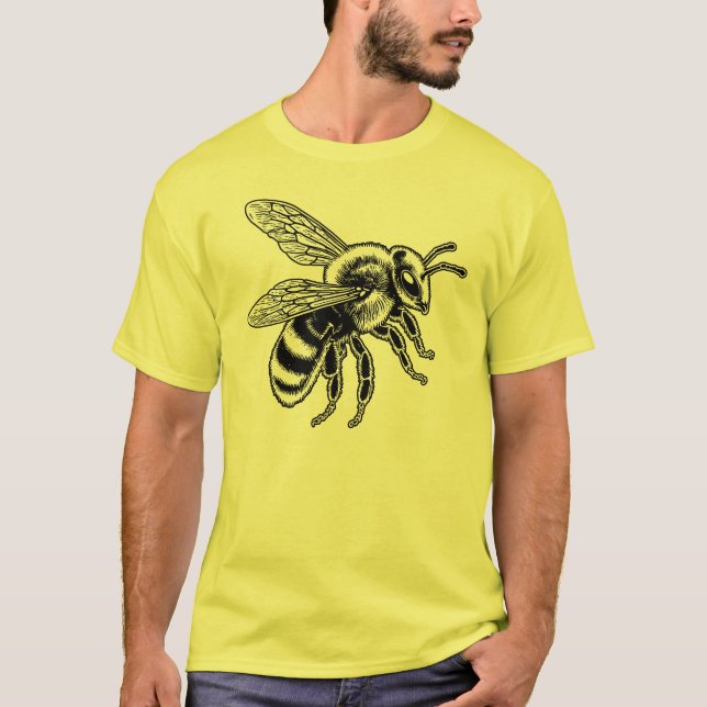 T-shirt Abeille noir et blanc (Devant)
