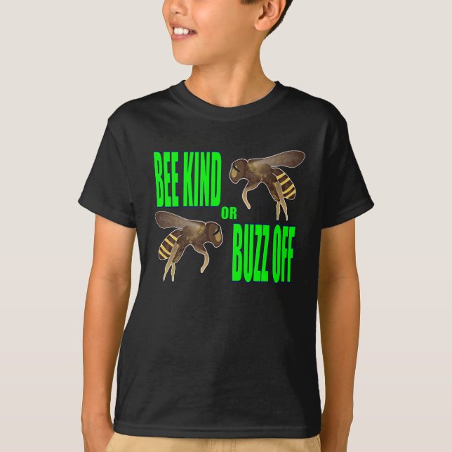 T-shirt Abeille ou Buzz Off Détaillé Abeilles Lime Vert Po (Devant)
