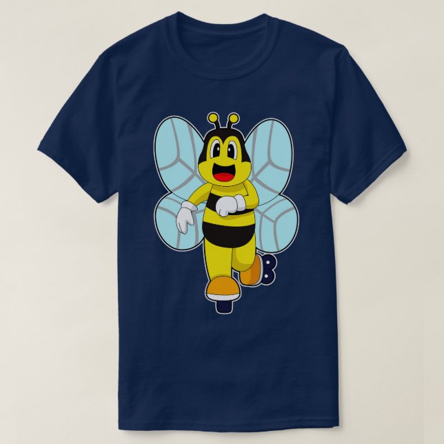 T-shirt Abeille Patinage en ligne Patins à rouleaux (Design devant)