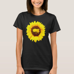 T-shirt Abeille Pour Femmes Hommes Fuseau De Tournesol D'I