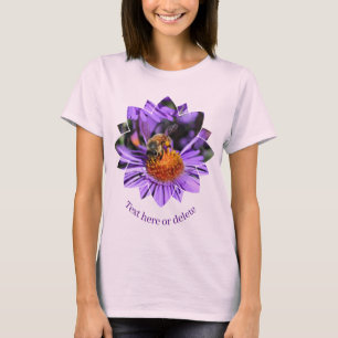 T-shirt Abeille sur fleur d'aster violet personnalisé