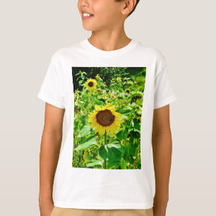 T-shirt Abeille sur tournesol jaune