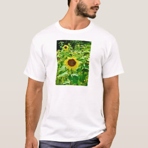 T-shirt Abeille sur tournesol jaune