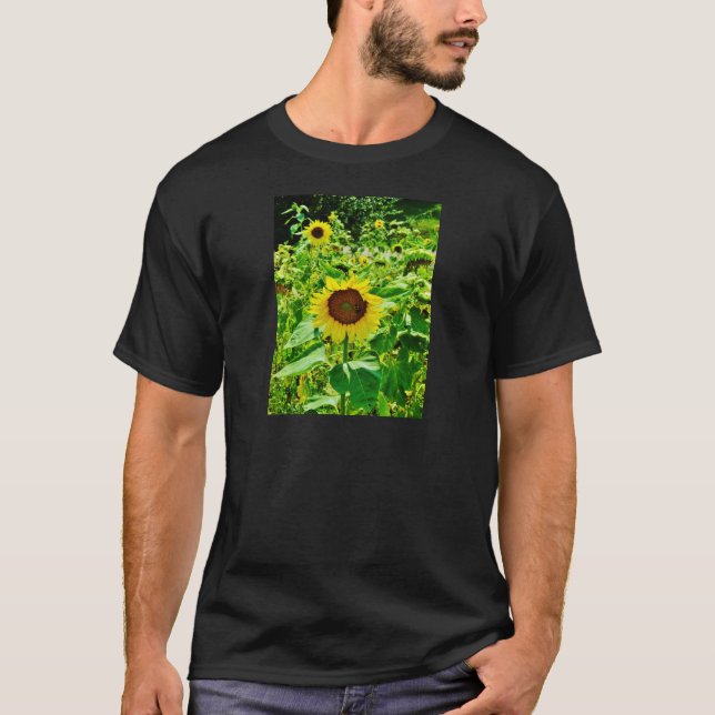 T-shirt Abeille sur tournesol jaune (Devant)