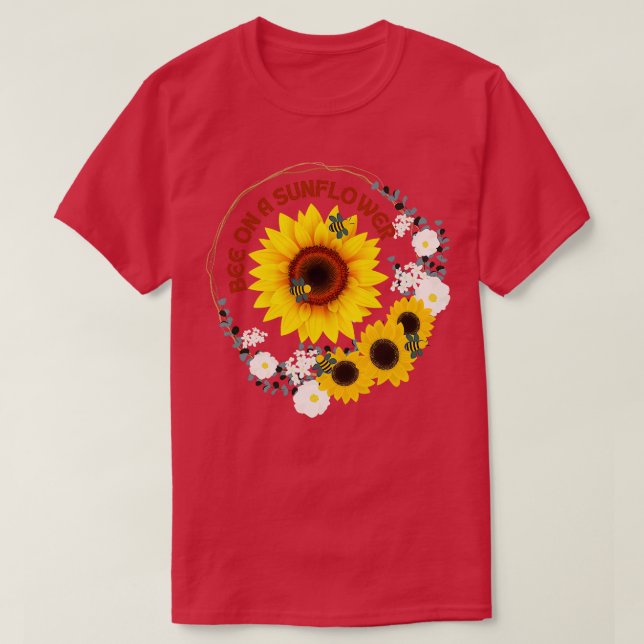T-shirt abeille sur un tournesol 55 (Design devant)