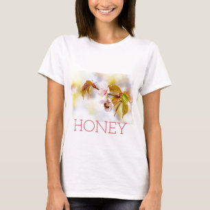 T-shirt Abeille Sur Une Fleur De Cerise