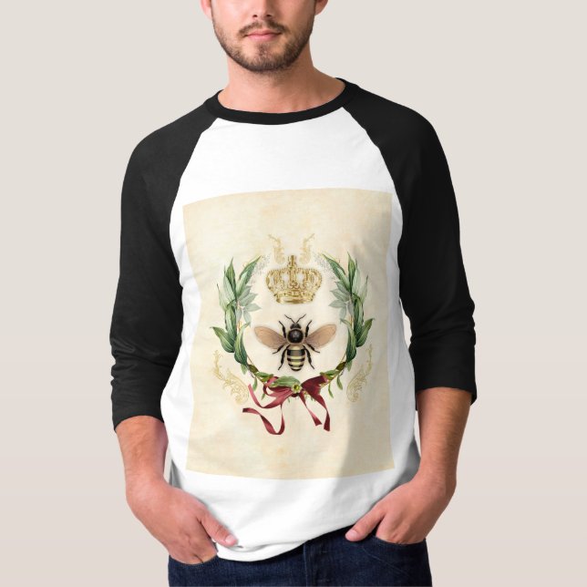 T-shirt Abeille Vintage botanique moderne (Devant)