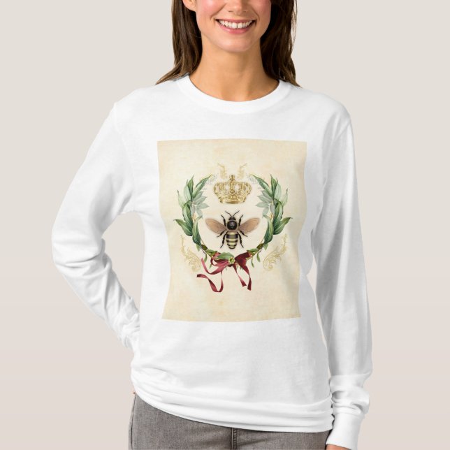 T-shirt Abeille Vintage botanique moderne (Devant)