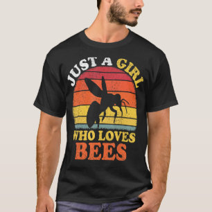 T-shirt Abeille Vintage Juste Une Fille Qui Aime Les Abeil
