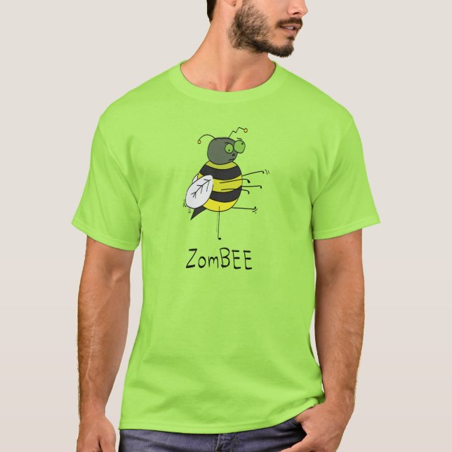 T-shirt Abeille zombie drôle pour enfants Halloween (Devant)
