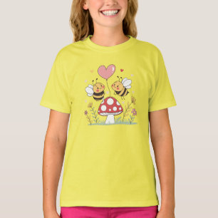 T-shirt Abeilles caricaturales mignonnes avec ballon de co