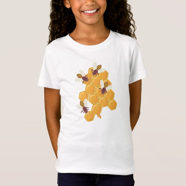 T-Shirt Abeilles de miel et conception de peigne de miel (Devant)