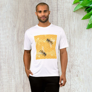 T-shirt Abeilles de miel sur un Motif de nid d'abeille