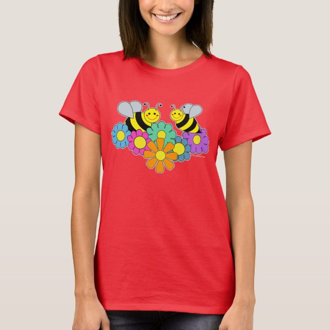 T-shirt Abeilles et fleurs (Devant)