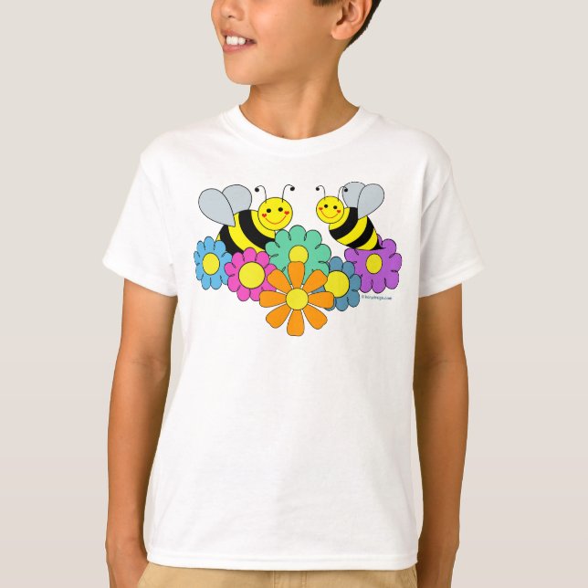 T-shirt Abeilles et fleurs (Devant)