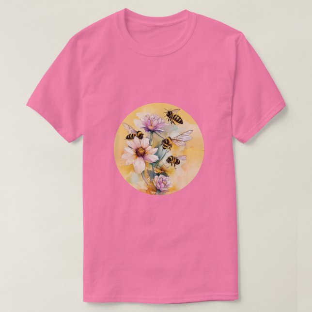 T-shirt Abeilles Et Fleurs (Design devant)
