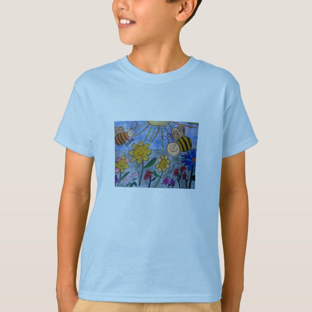 T-shirt Abeilles et fleurs de miel (Devant)