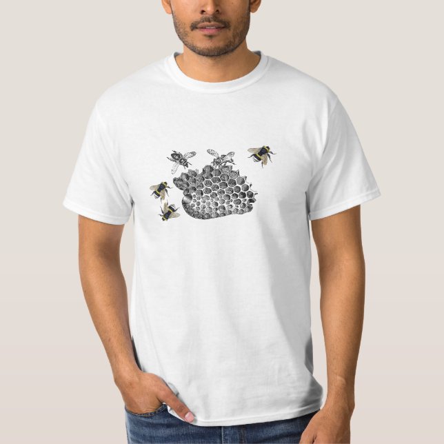 T-shirt Abeilles vintages (Devant)