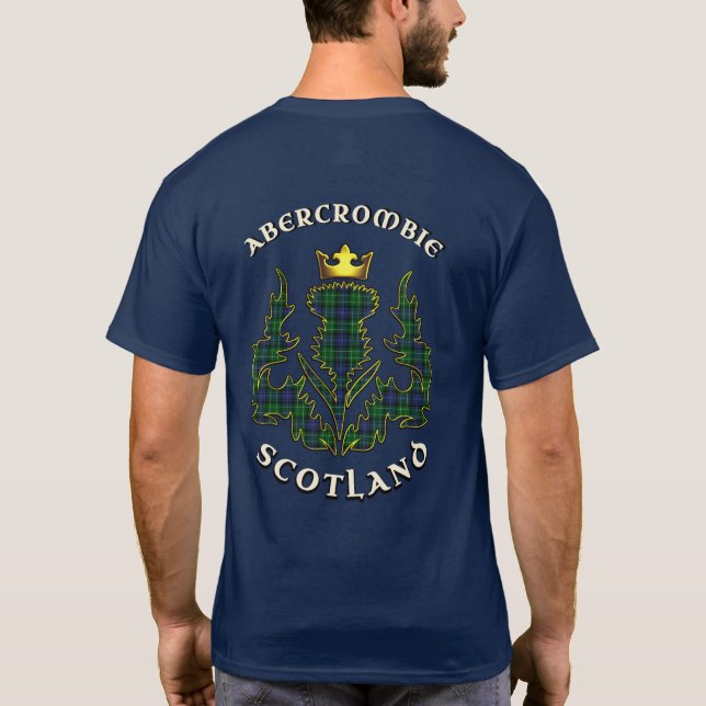 T-shirt Abercrombie Clan Badge & Tartan avec devise (Dos)